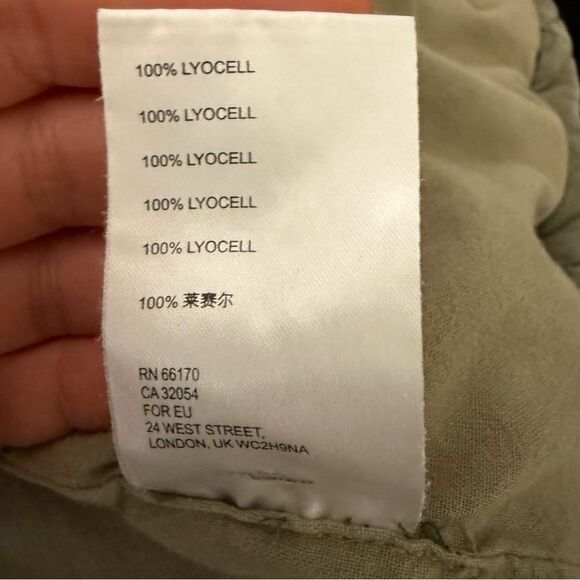 Anthropologie Bomber Jacket Womens Size L Olive Green Floral Full Zip Lyocell - Picture 9 of 11